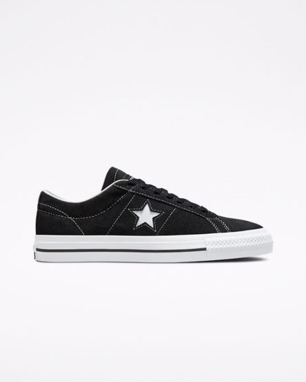 Dámské Skate Boty Converse CONS One Star Pro Semišové Černé Bílé | CZ FXLP70